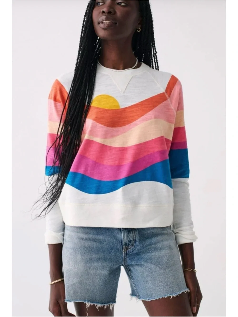 Faherty Soleil Sunwashed Slub Crewneck Size Medium - Picture 1 of 6